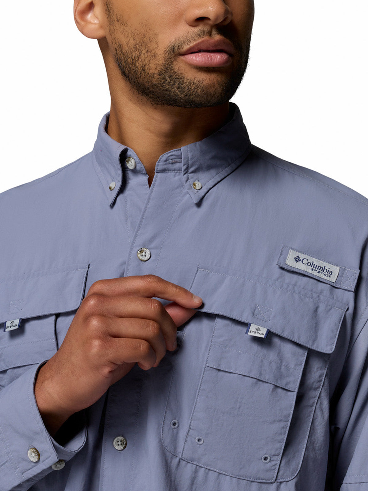 Camisa Manga Larga Hombre Bahama II Blanco New Moon Columbia