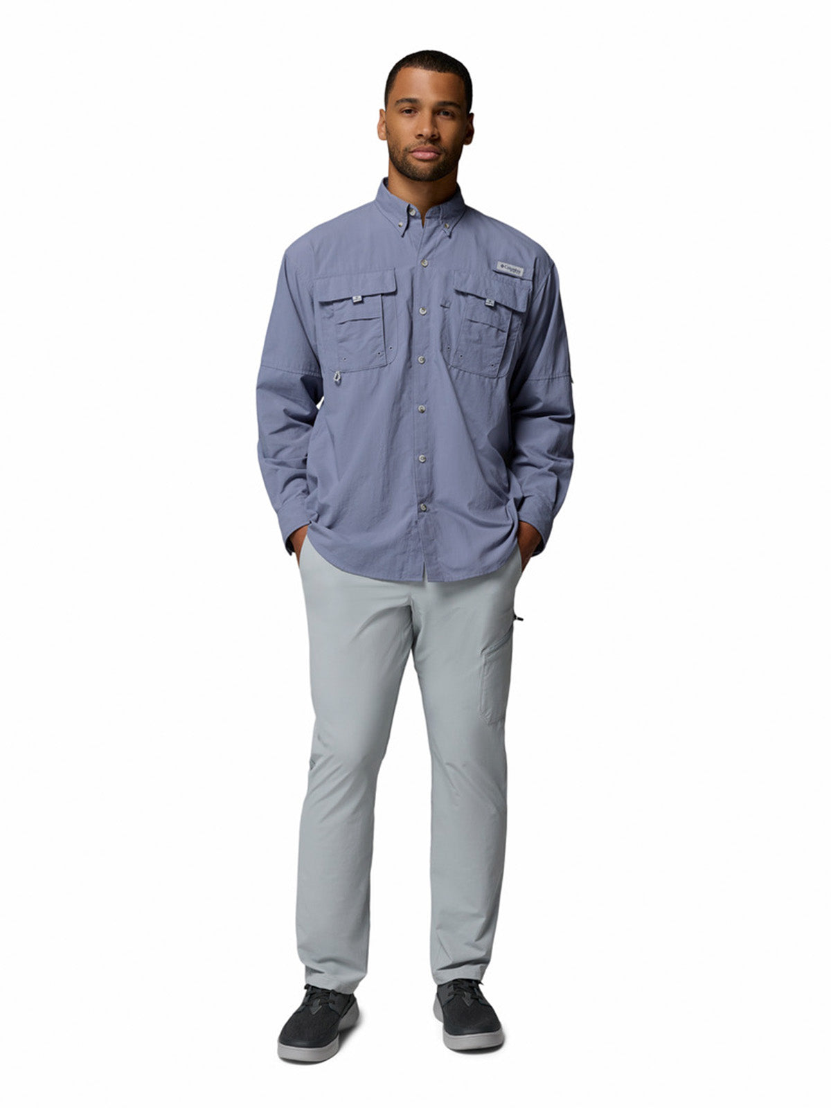 Camisa Manga Larga Hombre Bahama II Blanco New Moon Columbia