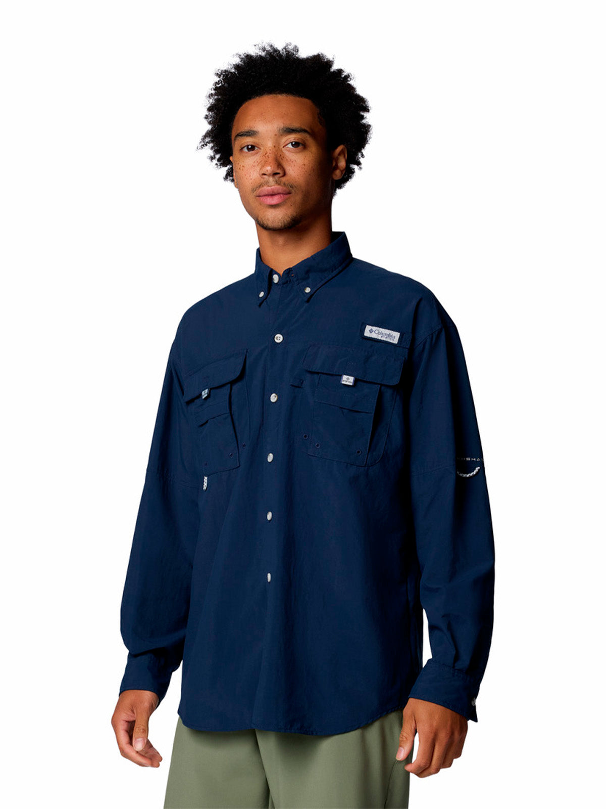 Camisa Manga Larga Hombre Bahama II Azul Columbia