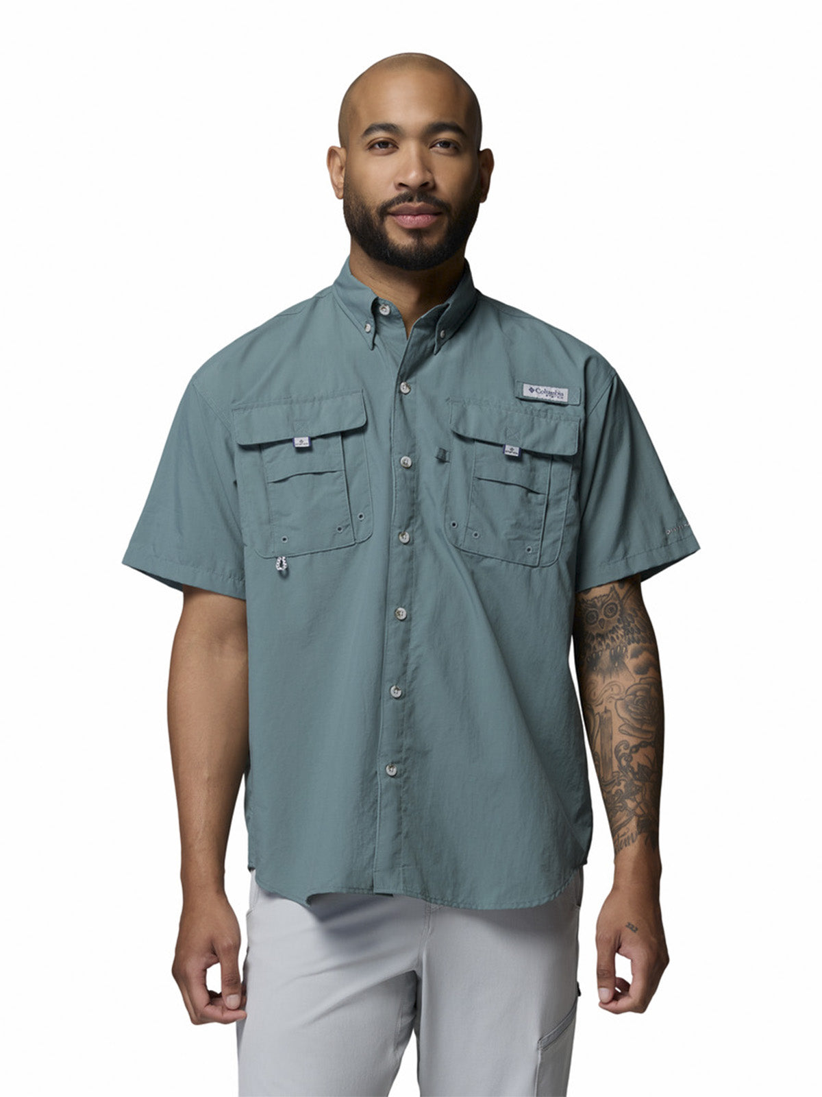 Camisa Manga Corta Hombre Bahama II Azul Columbia