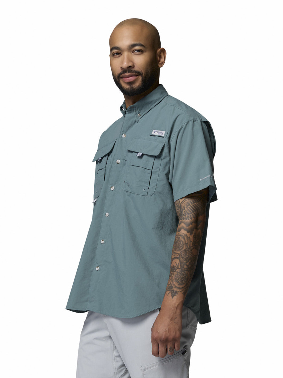Camisa Manga Corta Hombre Bahama II Azul Columbia