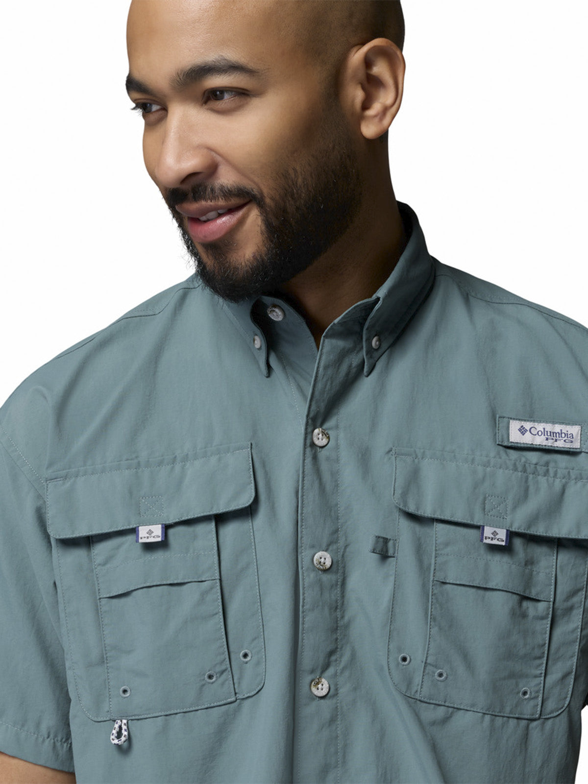 Camisa Manga Corta Hombre Bahama II Azul Columbia