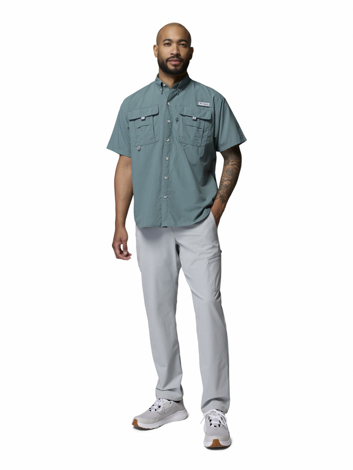 Camisa Manga Corta Hombre Bahama II Azul Columbia