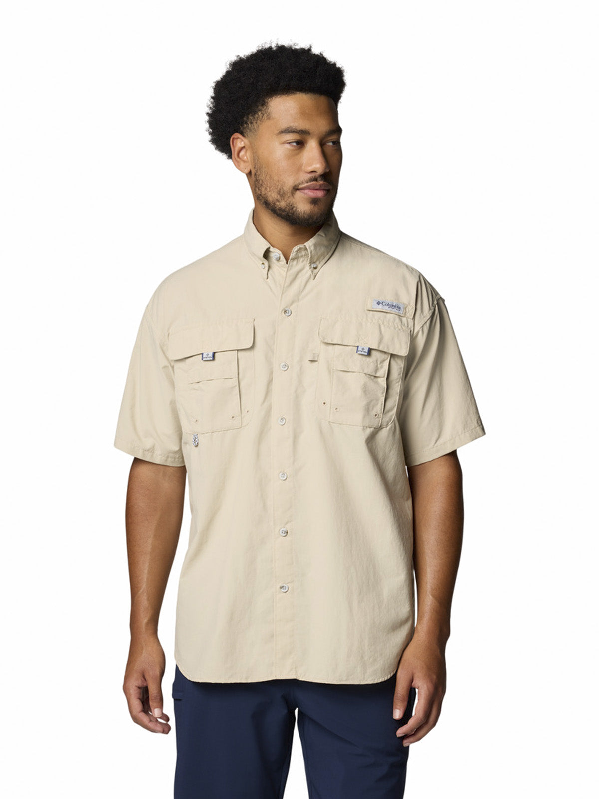 Camisa Manga Corta Hombre Bahama II Beige Columbia