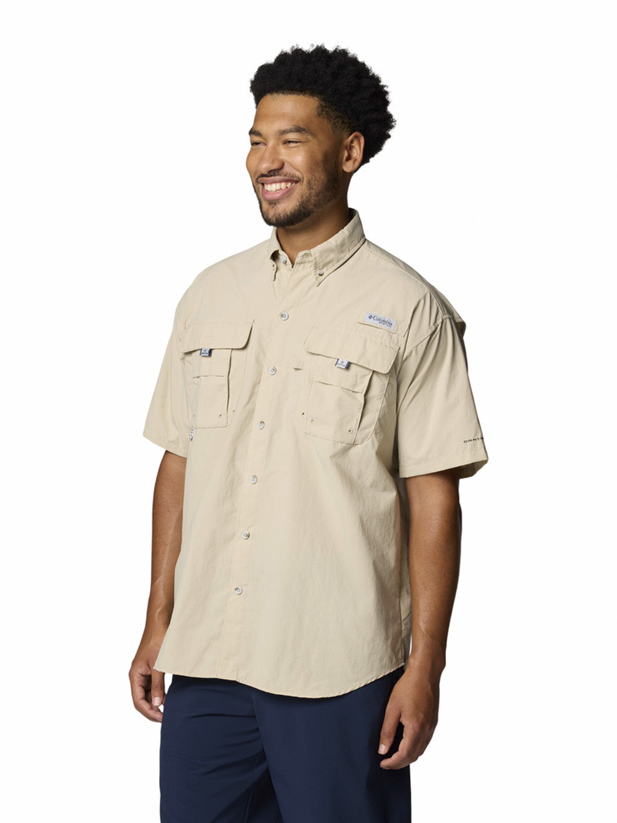 Camisa Manga Corta Hombre Bahama II Beige Columbia