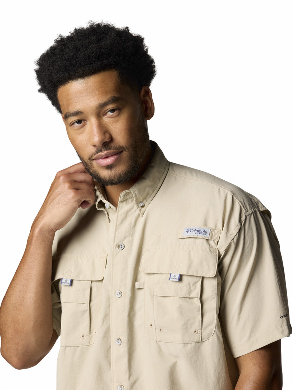 Camisa Manga Corta Hombre Bahama II Beige Columbia