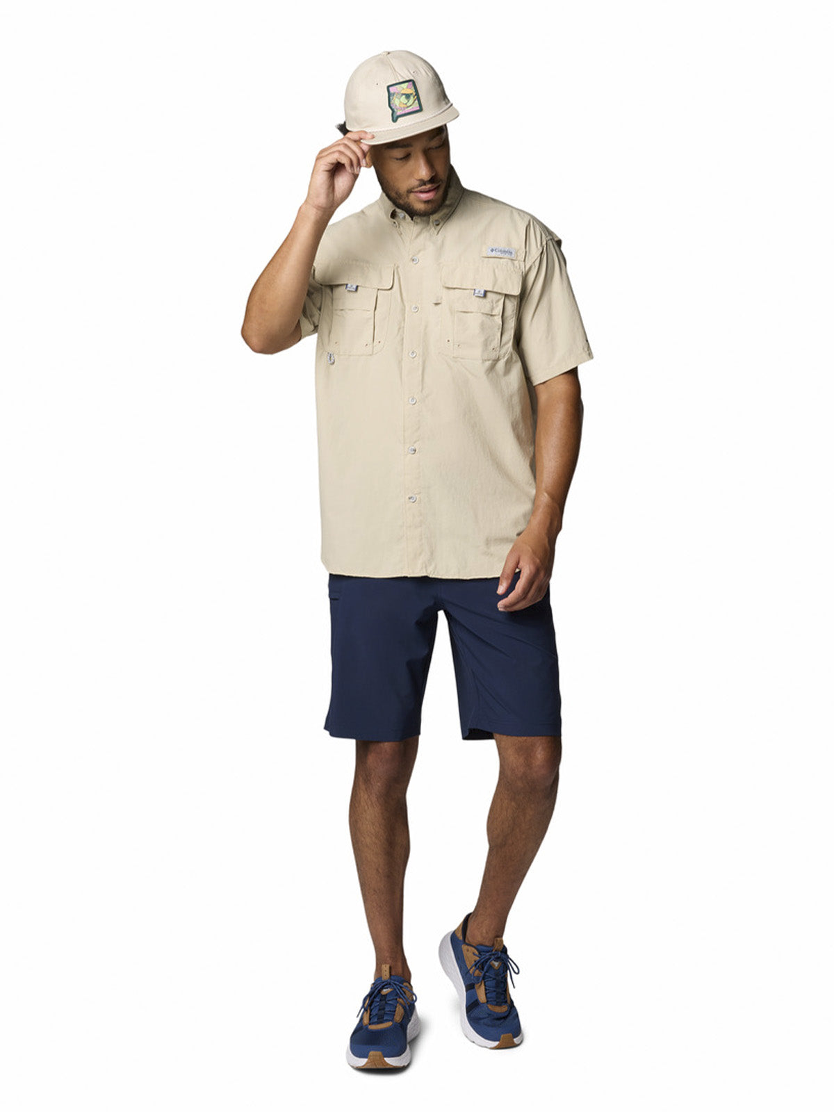 Camisa Manga Corta Hombre Bahama II Beige Columbia