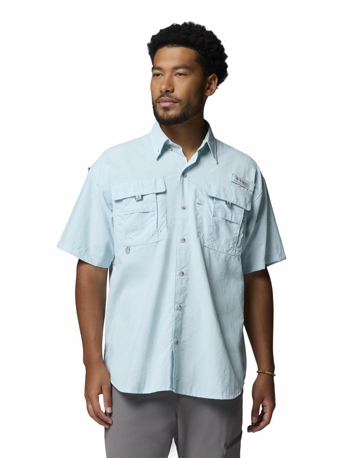 Camisa Manga Corta Hombre Bahama II Celeste Columbia