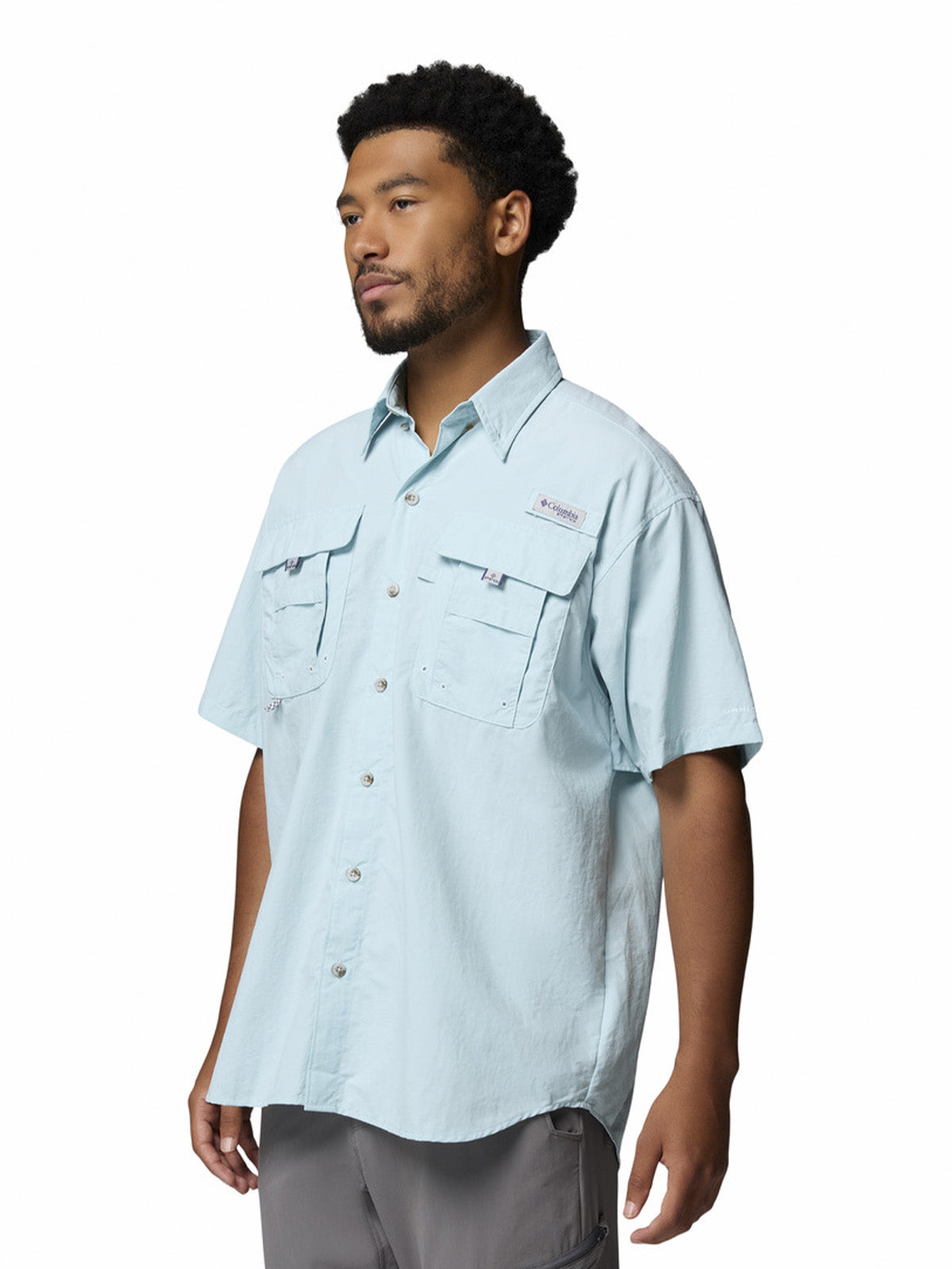 Camisa Manga Corta Hombre Bahama II Celeste Columbia