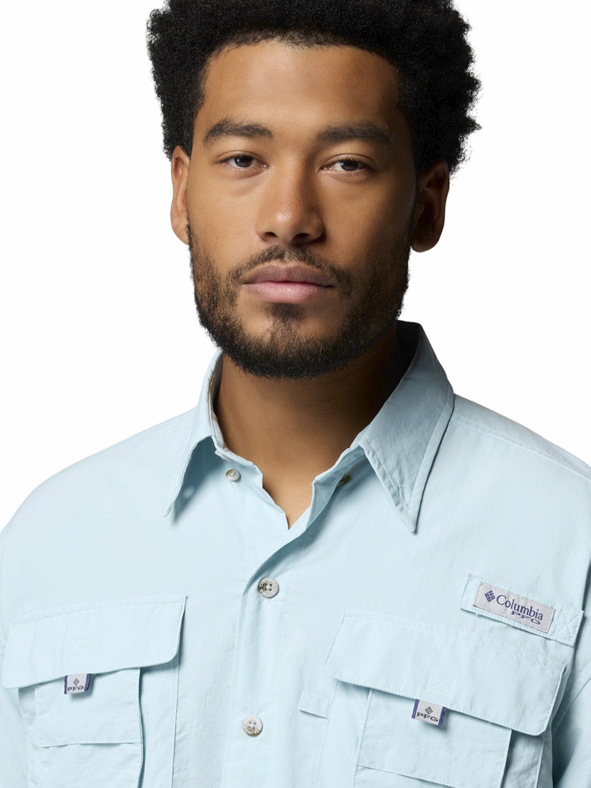 Camisa Manga Corta Hombre Bahama II Celeste Columbia
