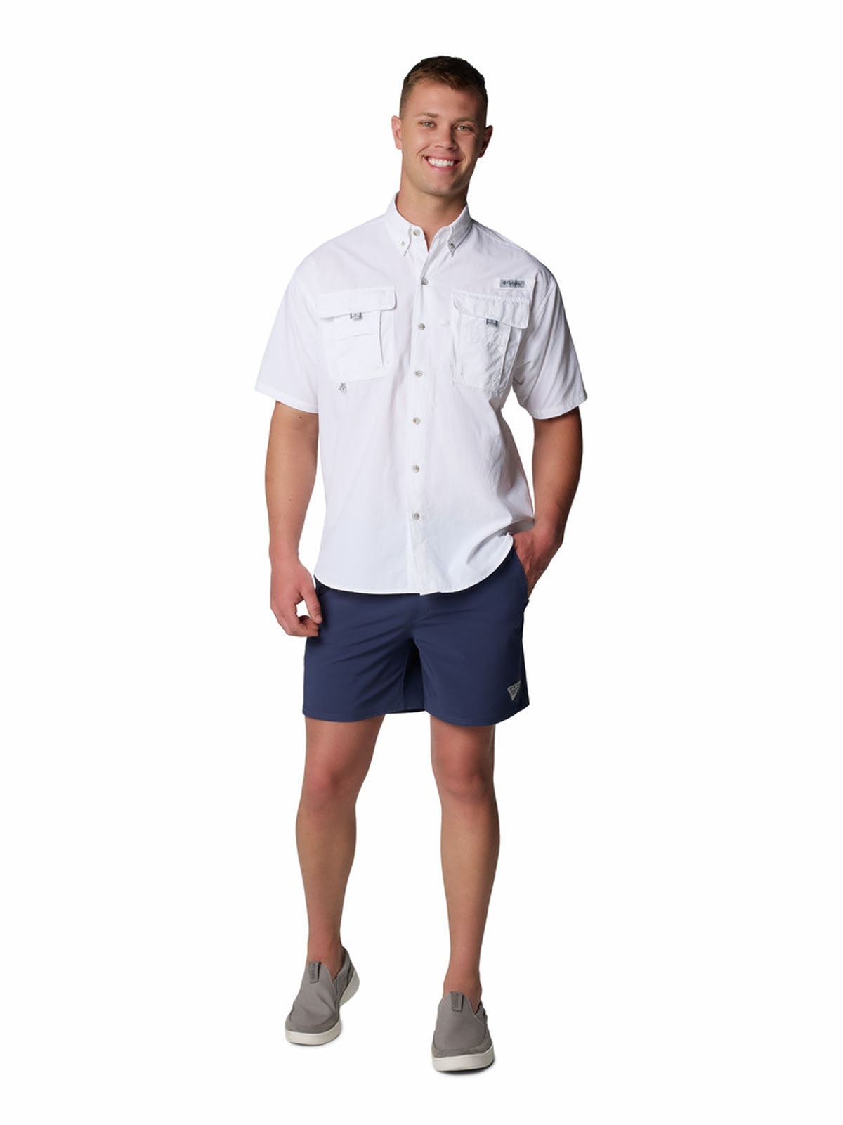 Camisa Manga Corta Hombre Bahama II Blanco Columbia