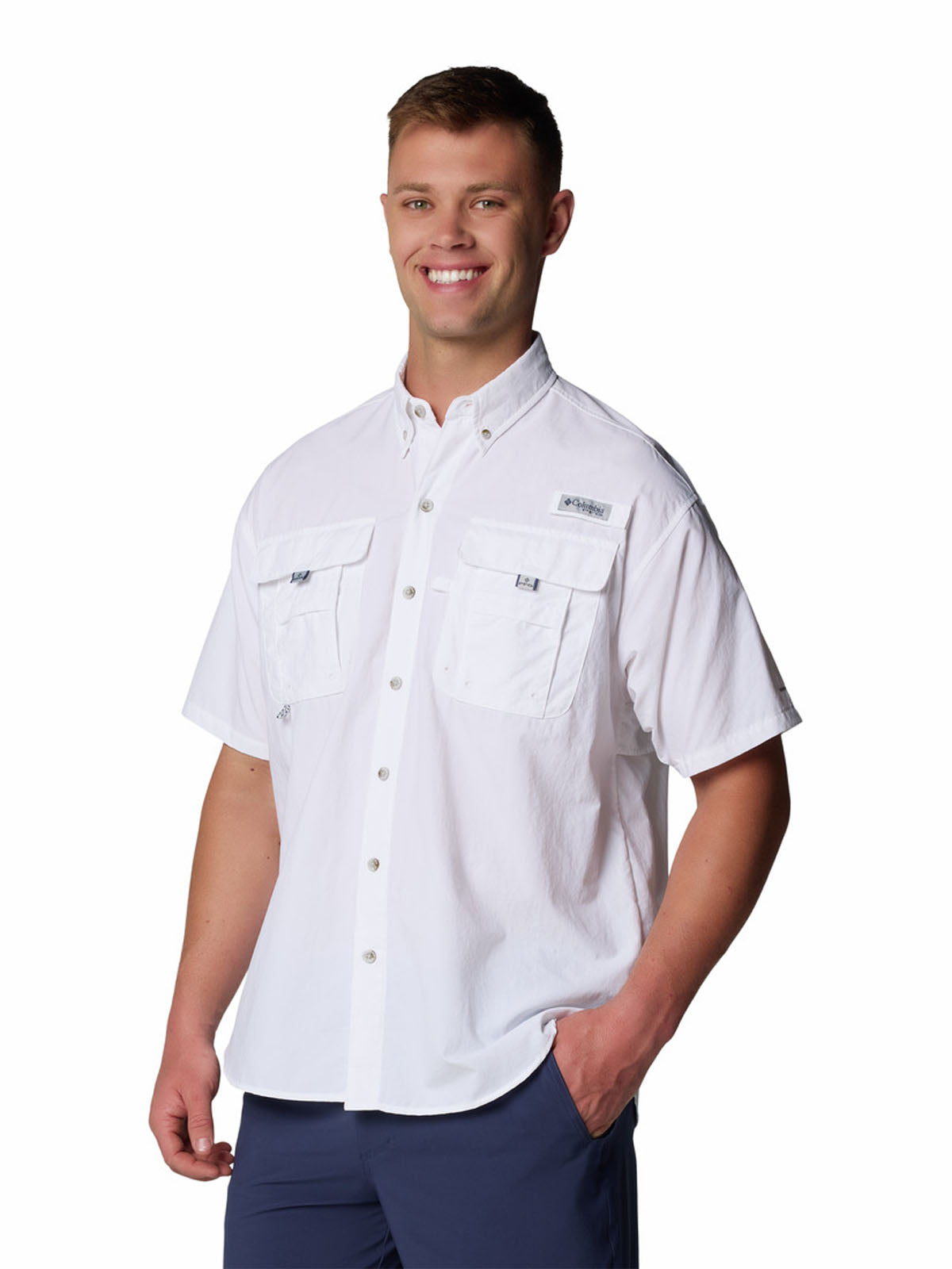 Camisa Manga Corta Hombre Bahama II Blanco Columbia
