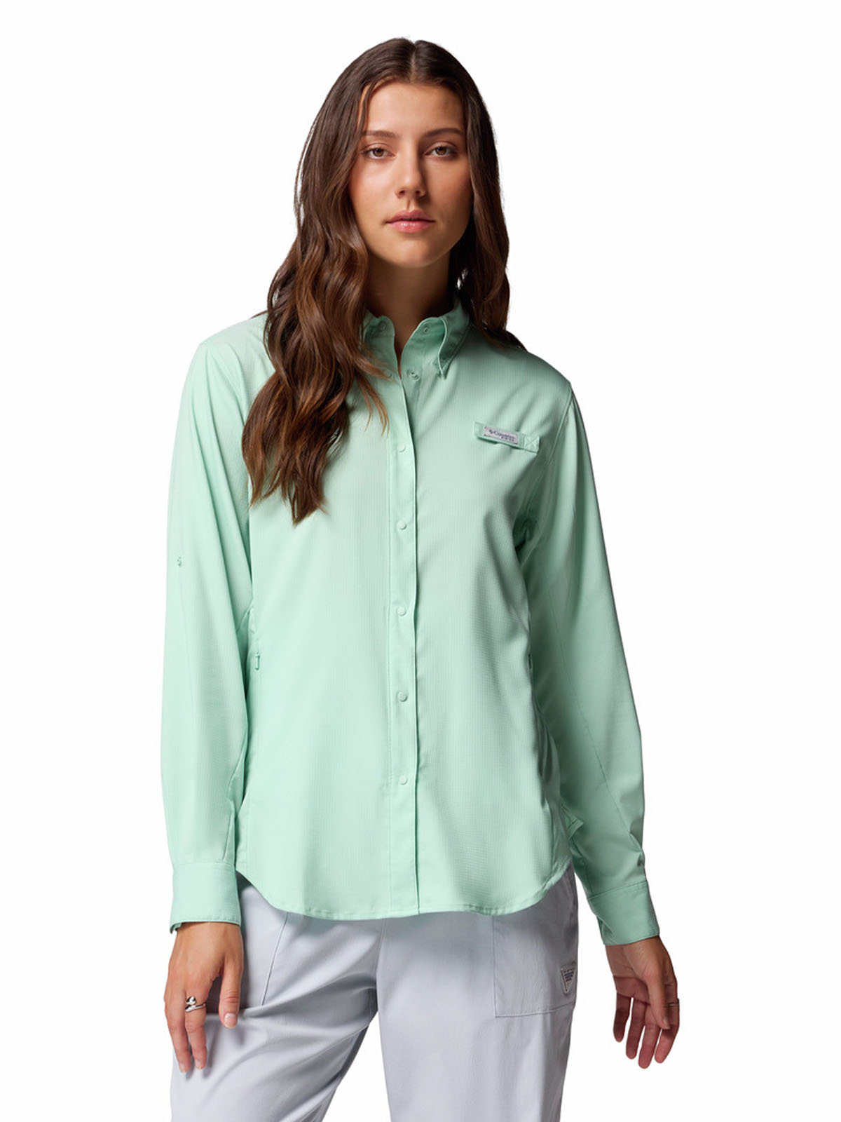 Blusa Manga Larga Mujer Tamiami II Celeste Columbia