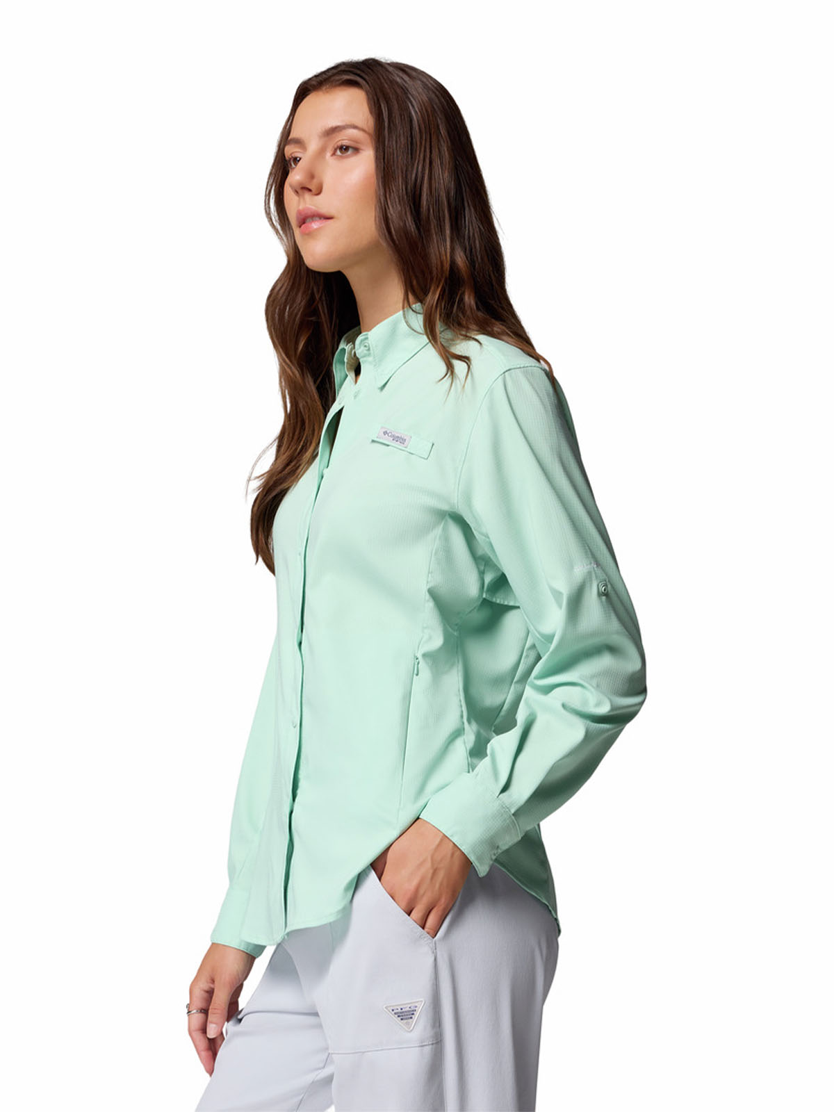 Blusa Manga Larga Mujer Tamiami II Celeste Columbia