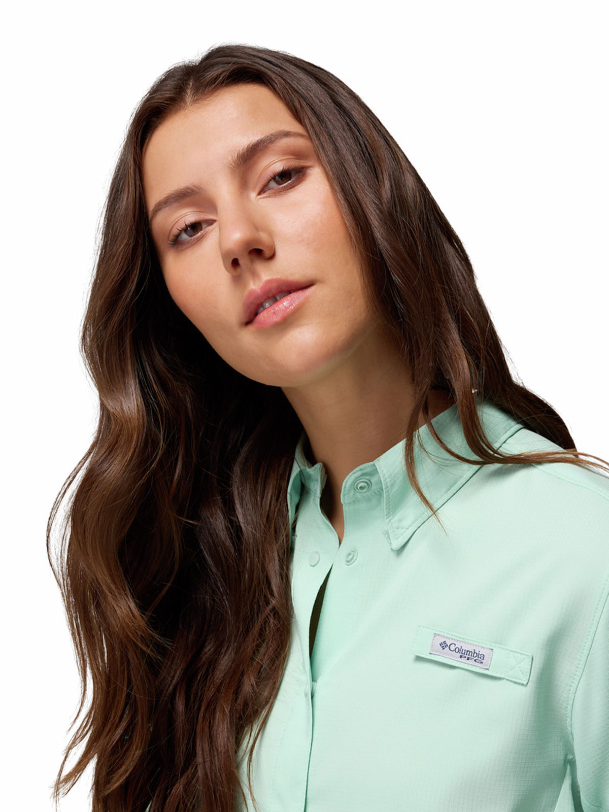 Blusa Manga Larga Mujer Tamiami II Celeste Columbia