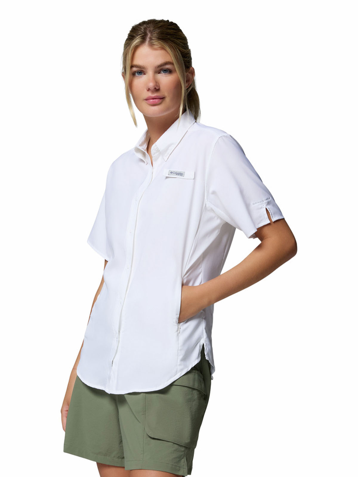 Blusa Manga Corta Mujer Tamiami II Blanco Columbia