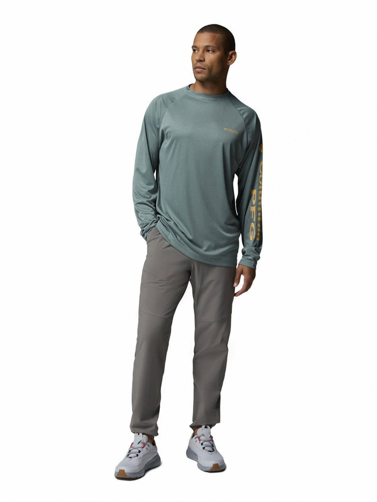 Polera Manga Larga Hombre Terminal Tackle Gris Columbia
