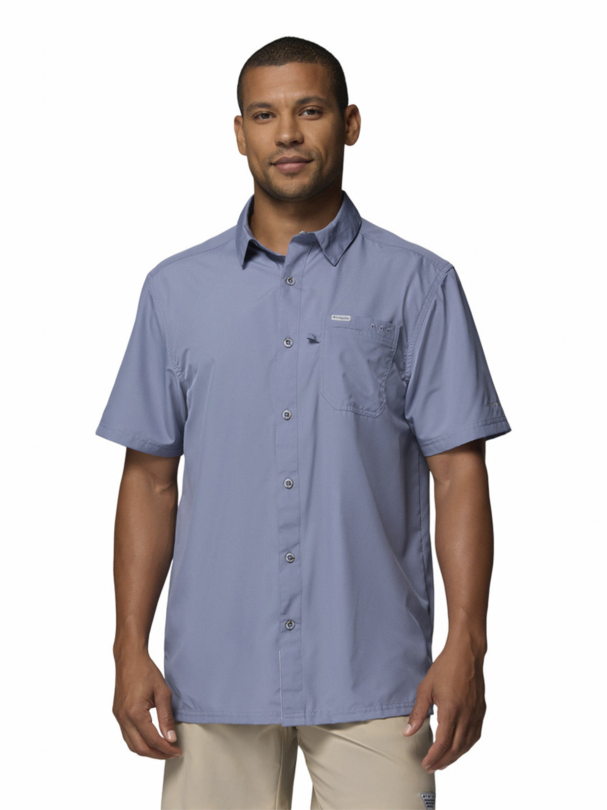 Camisa Manga Corta Hombre Slack Tide Camp Blanco Columbia