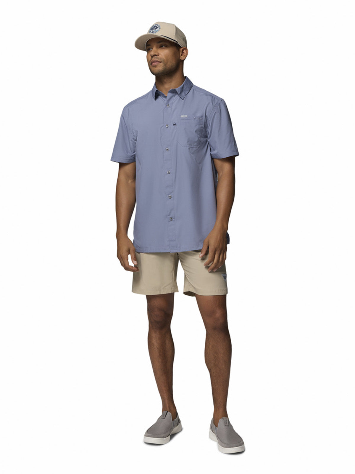 Camisa Manga Corta Hombre Slack Tide Camp Blanco Columbia