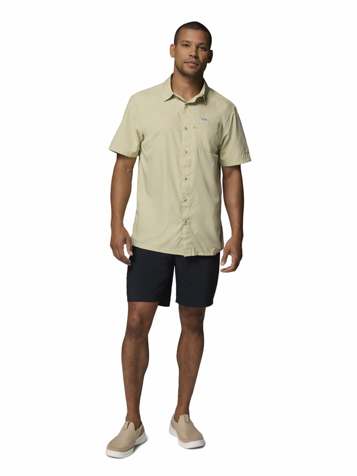 Camisa Manga Corta Hombre Slack Tide Camp Verde Columbia