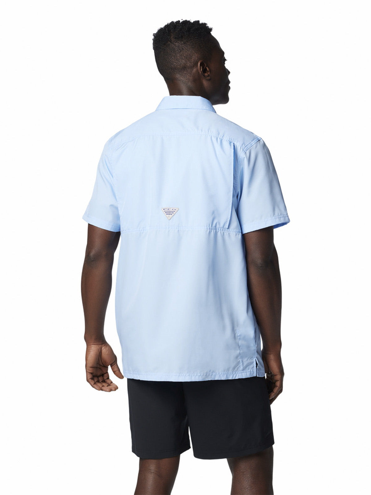 Camisa Manga Corta Hombre Slack Tide Camp Celeste Columbia