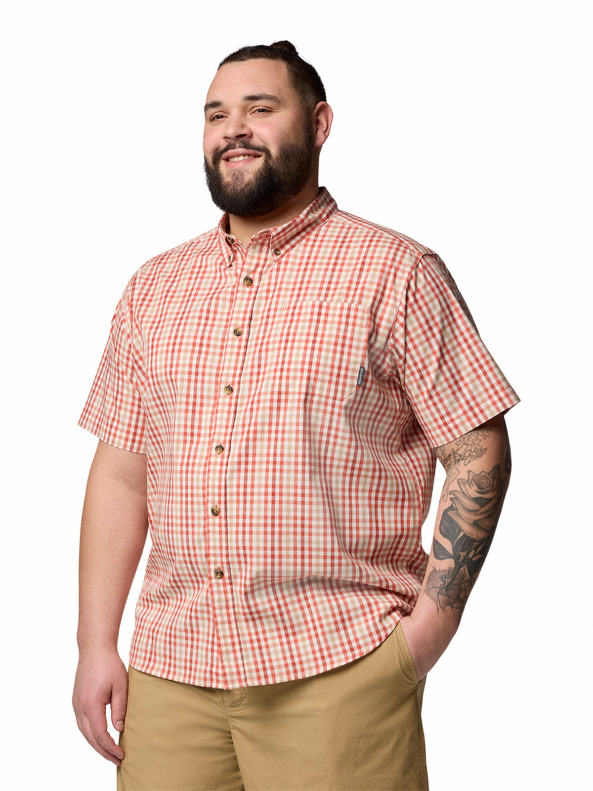 Camisa Manga Corta Hombre Rapid Rivers II Rojo Columbia