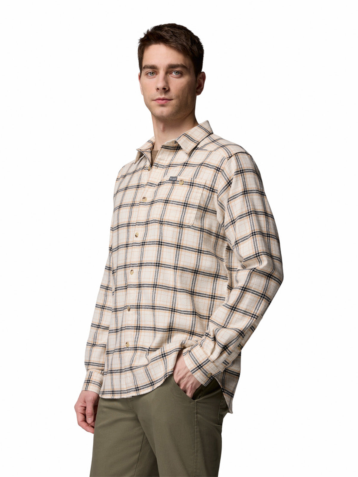 Camisa Manga Larga Hombre Cornell Woods Blanco Columbia