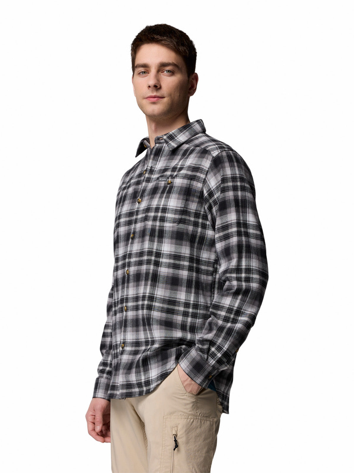 Camisa Manga Larga Hombre Cornell Woods Negro Columbia