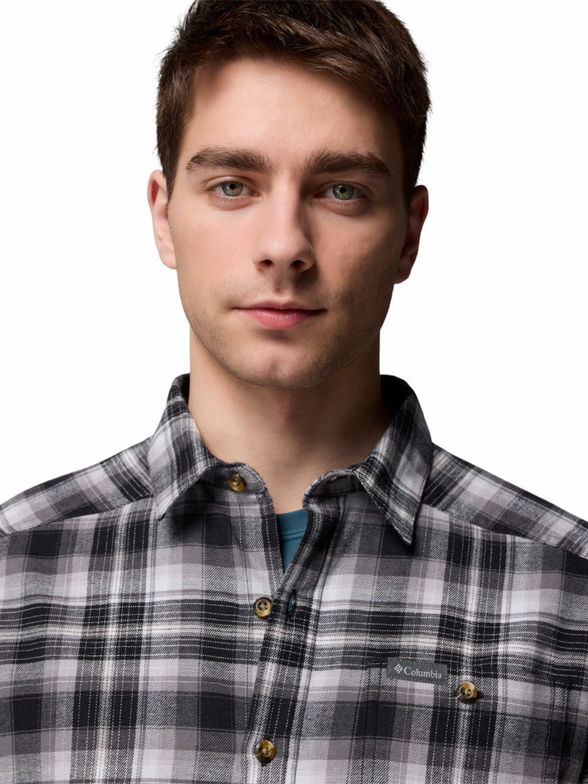 Camisa Manga Larga Hombre Cornell Woods Negro Columbia
