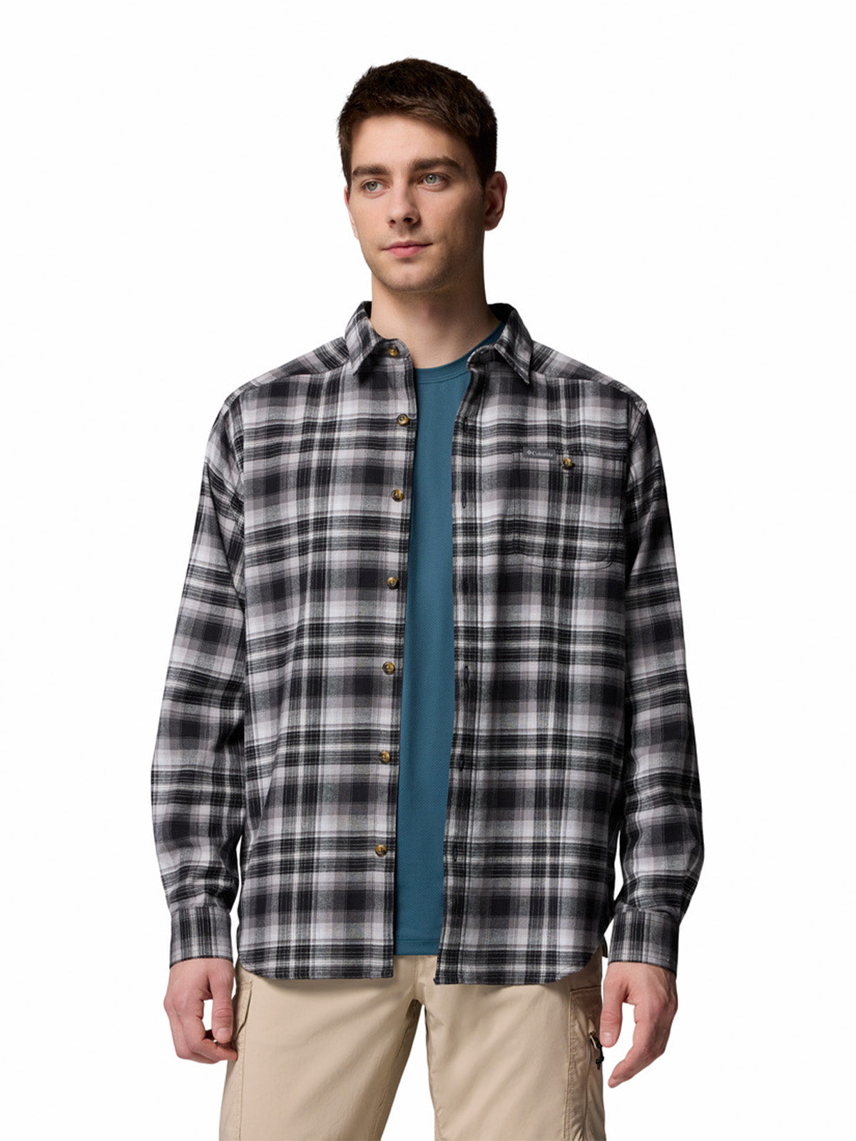 Camisa Manga Larga Hombre Cornell Woods Negro Columbia