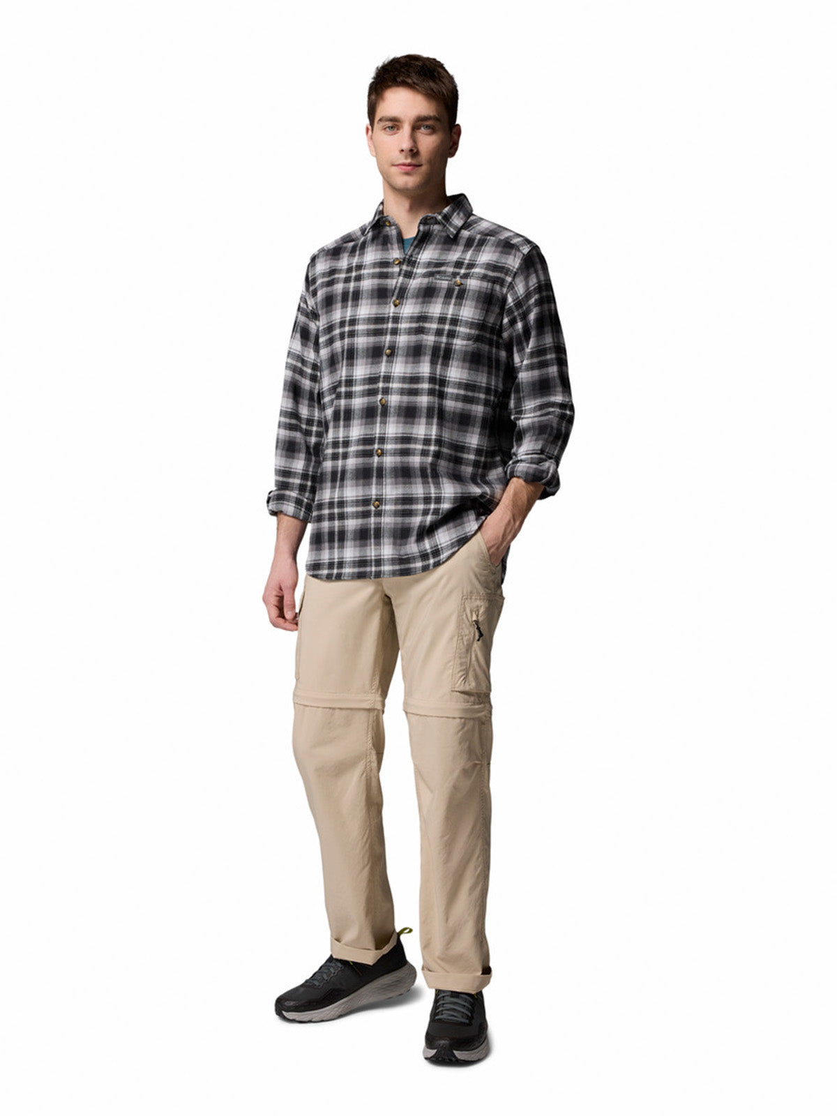 Camisa Manga Larga Hombre Cornell Woods Negro Columbia