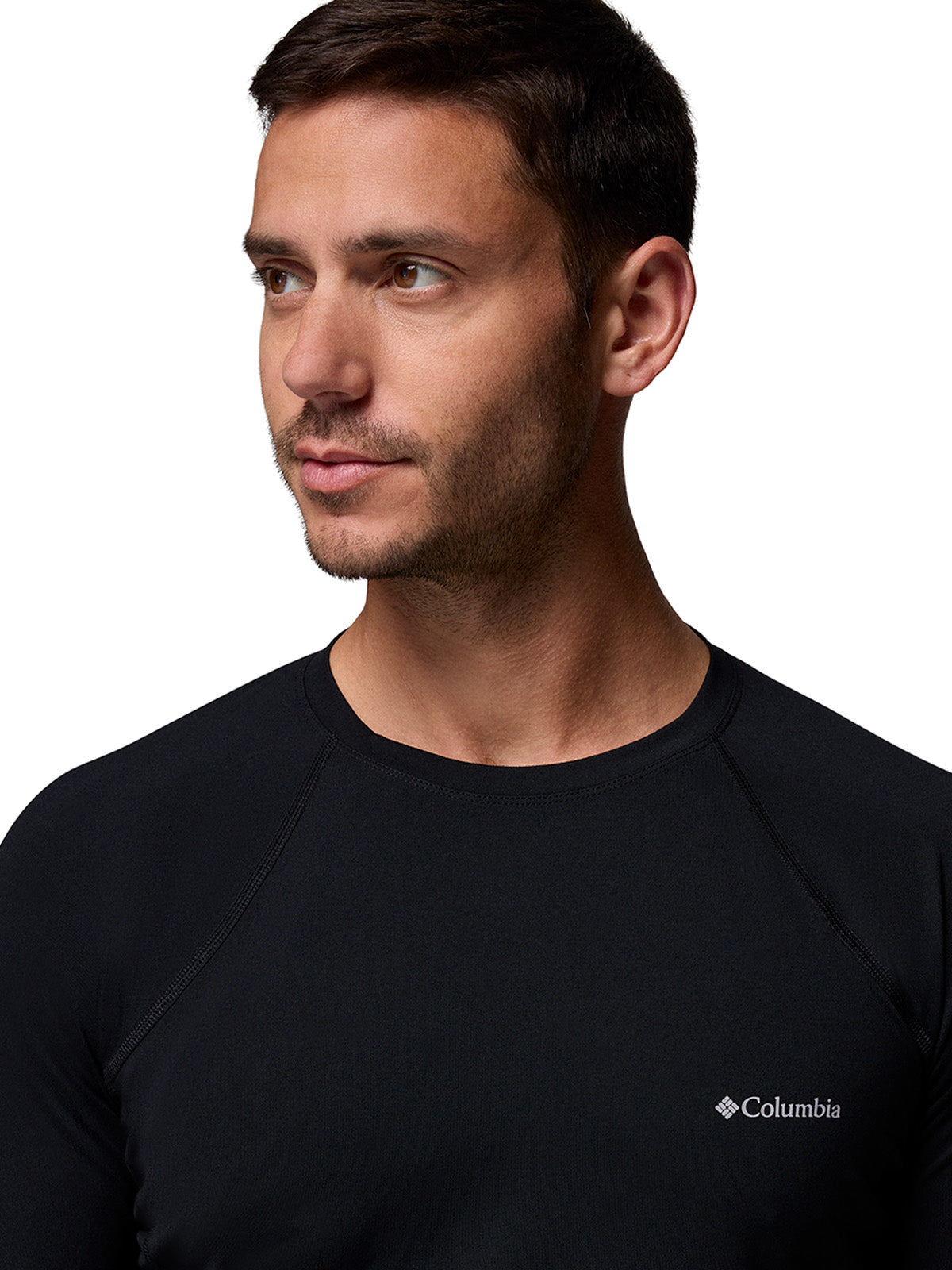 Primera Capa Polera Hombre Midweight Stretch Negro Columbia
