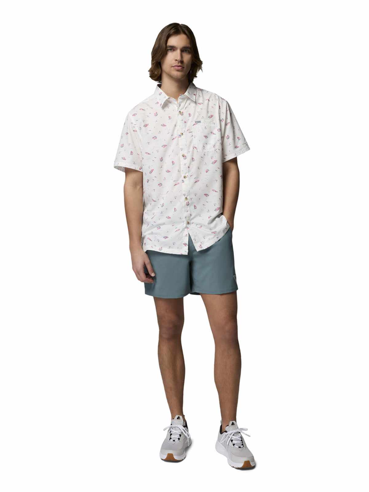 Camisa Manga Corta Hombre Super Slack Tide Cam Blanco Columbia