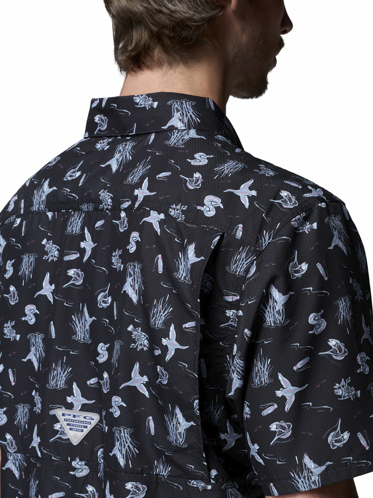 Camisa Manga Corta Hombre Super Slack Tide Cam Negro Columbia