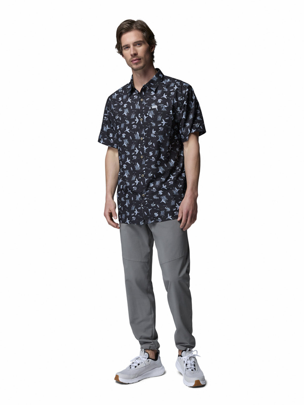 Camisa Manga Corta Hombre Super Slack Tide Cam Negro Columbia