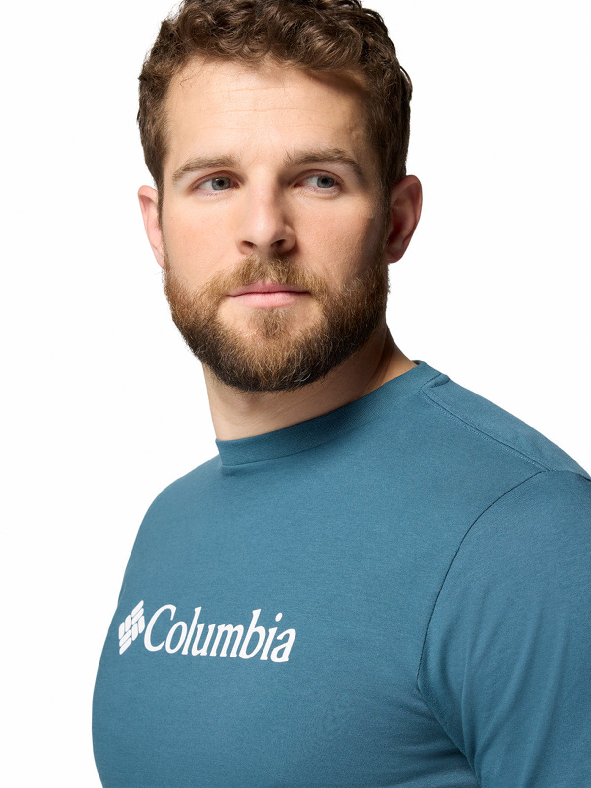 Polera Manga Corta Hombre Csc Basic Logo Azul Columbia
