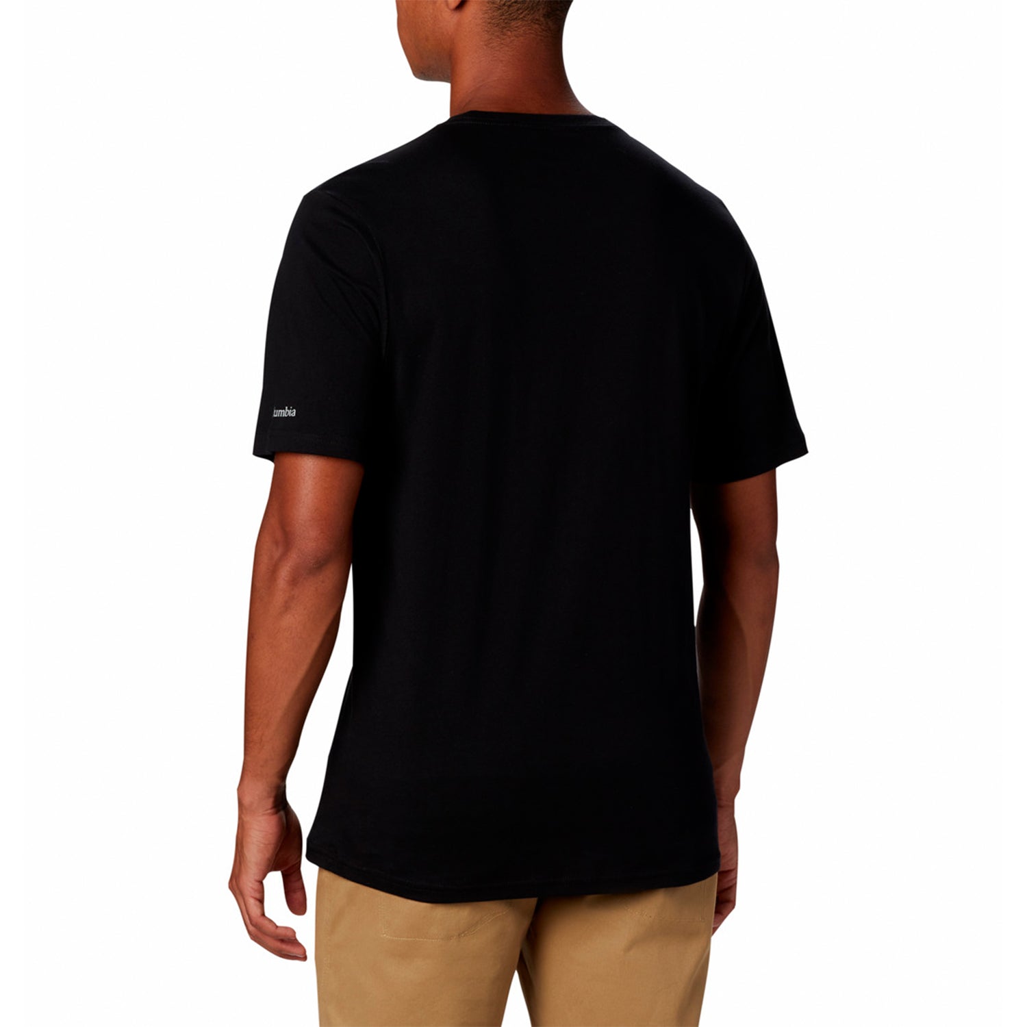 Polera Manga Corta Hombre Basic Logo Negro Columbia