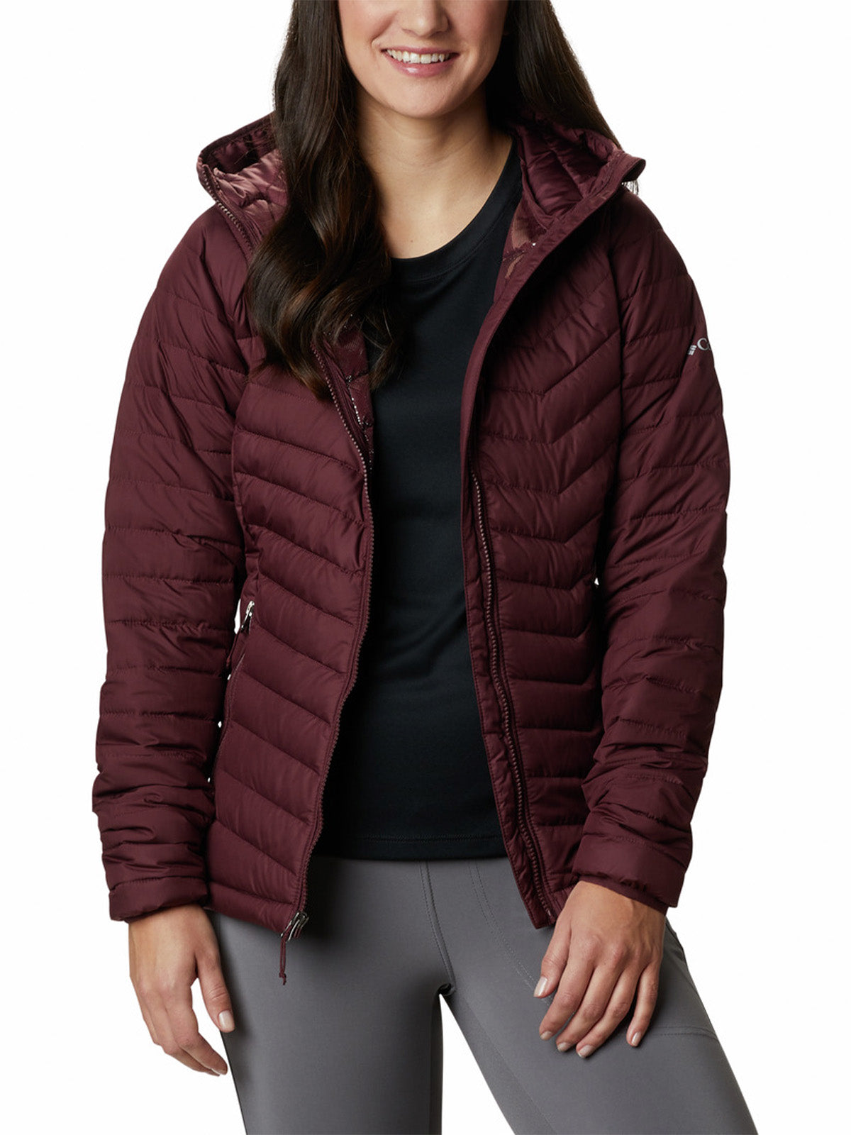 Parka Mujer Powder Lite Rojo Malbec Uso Diario Columbia