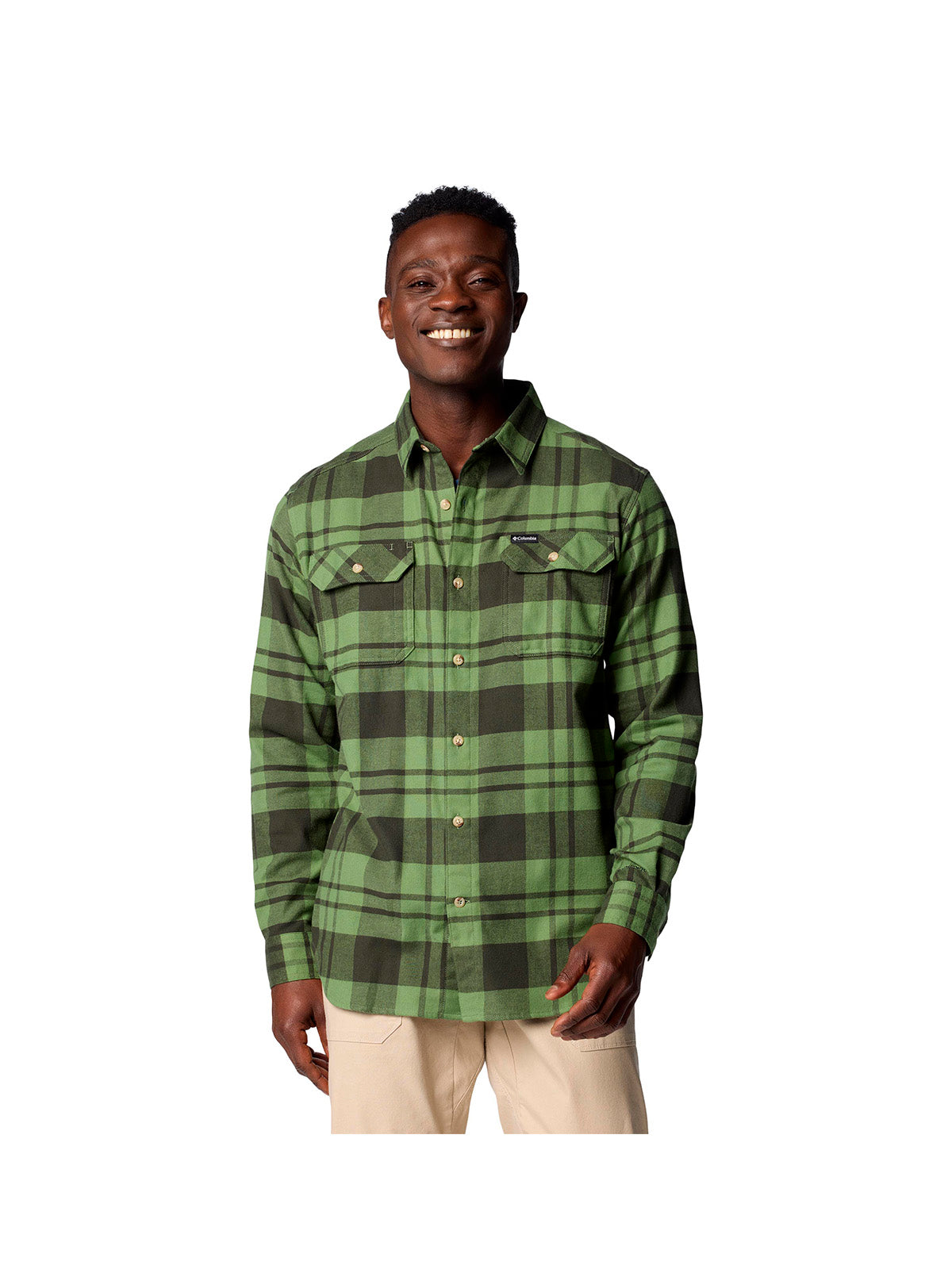 Camisa Manga Larga Hombre Flare Gun Stretch Verde Columbia