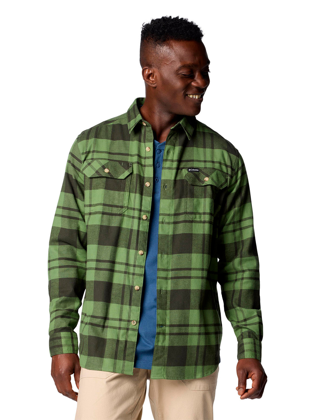 Camisa Manga Larga Hombre Flare Gun Stretch Verde Columbia