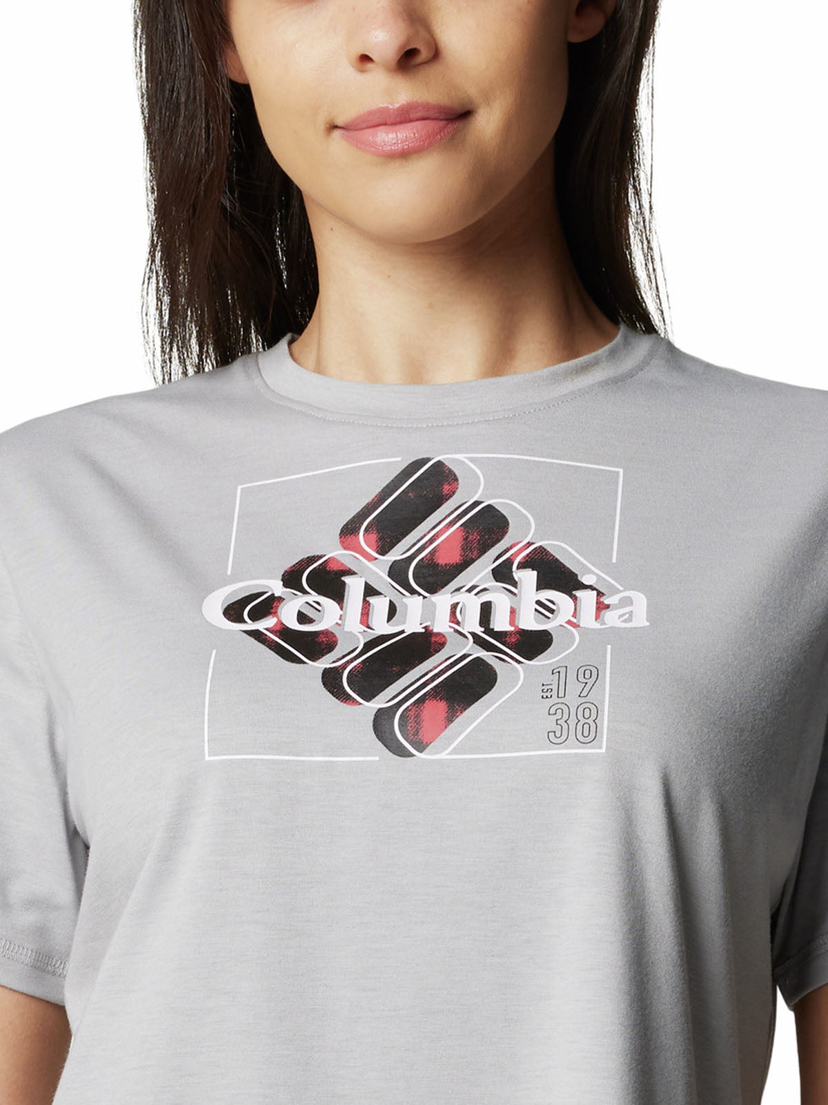 Polera Manga Corta Mujer Sun Trek Graphic Gris Columbia