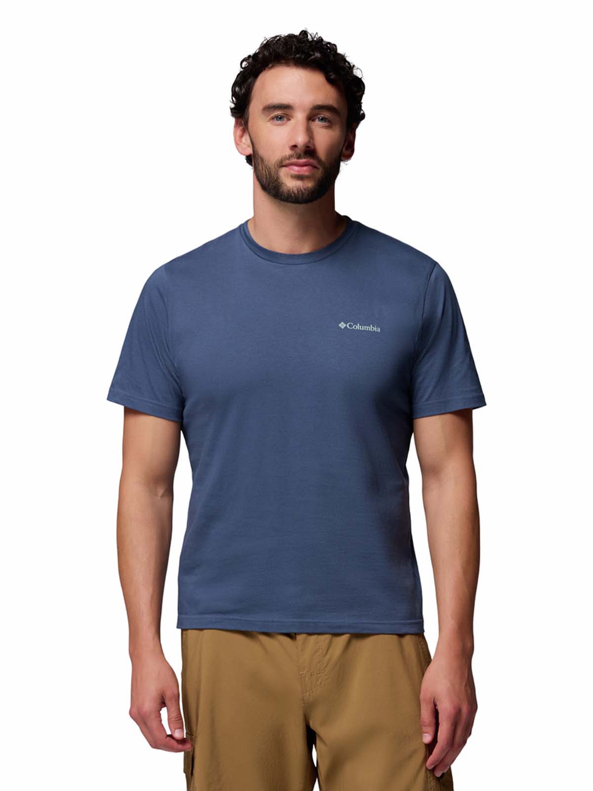 Polera Manga Corta Hombre Rapid Ridge Back Azul Columbia