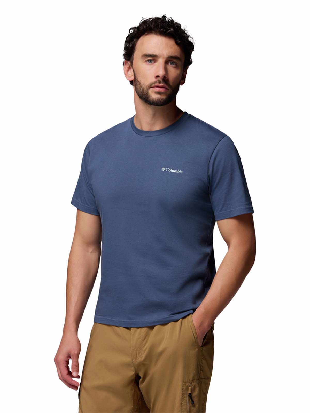 Polera Manga Corta Hombre Rapid Ridge Back Azul Columbia