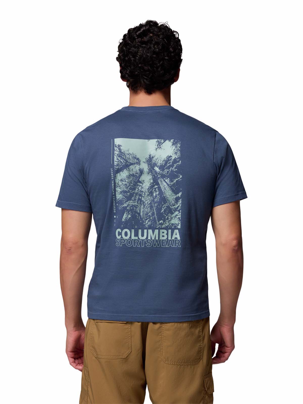 Polera Manga Corta Hombre Rapid Ridge Back Azul Columbia