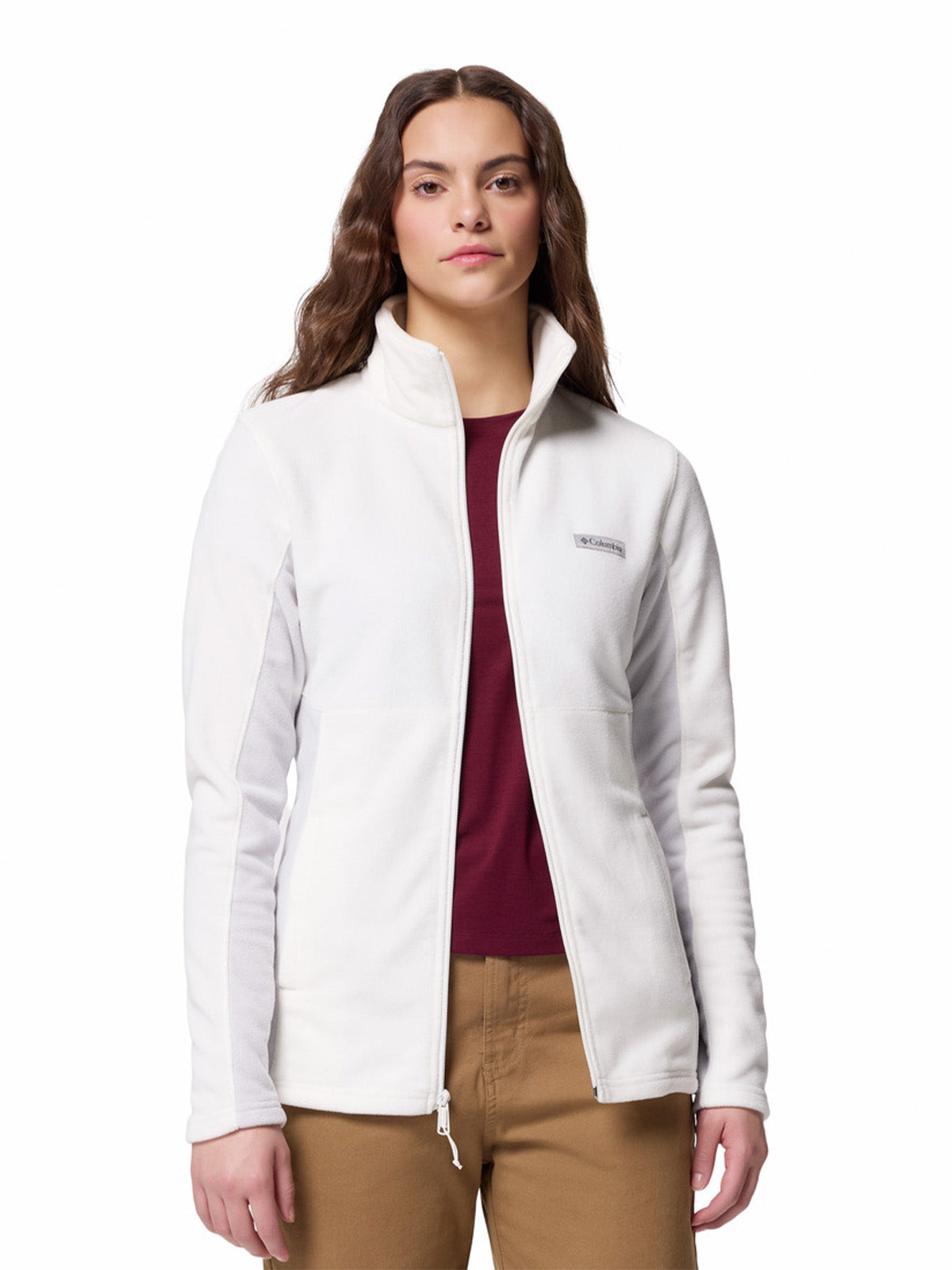 Polerón Mujer Basin Trail III Full Zip Blanco Sea Salt Columbia