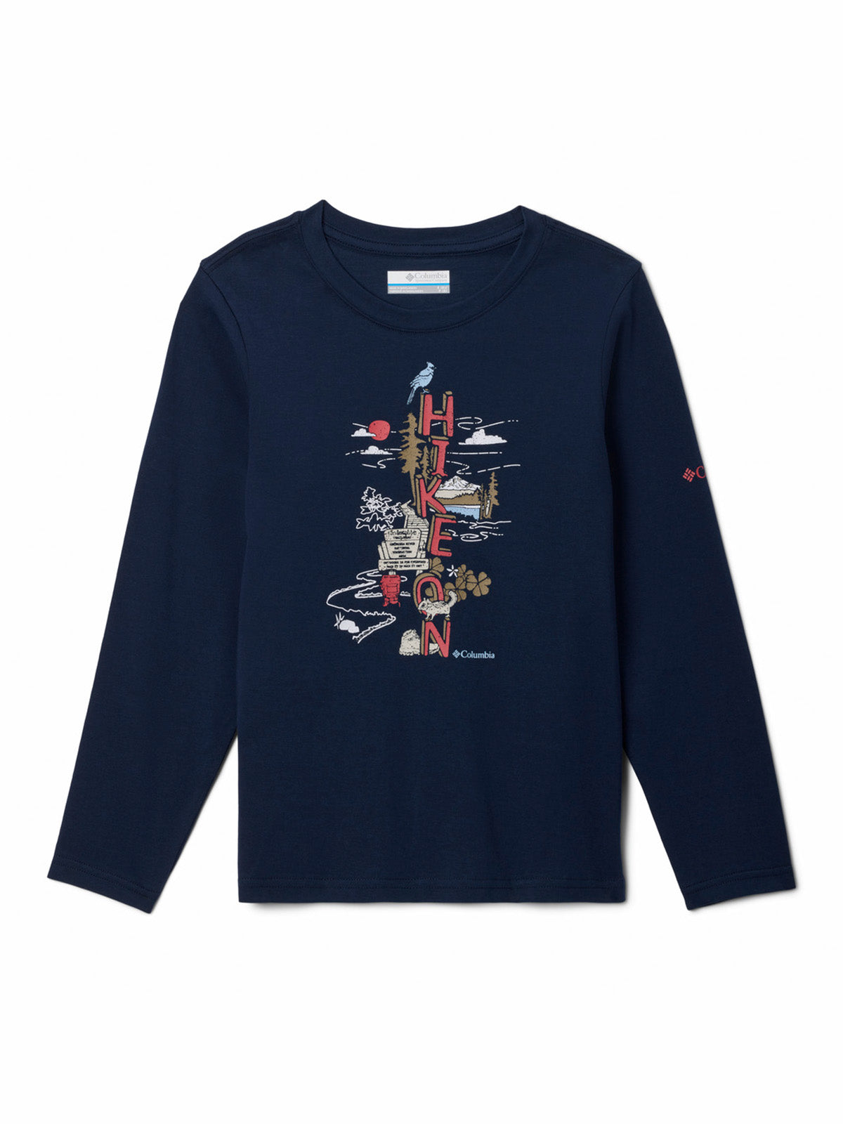 Polera Manga Larga Niño Dobson Pass Graphic Azul Columbia