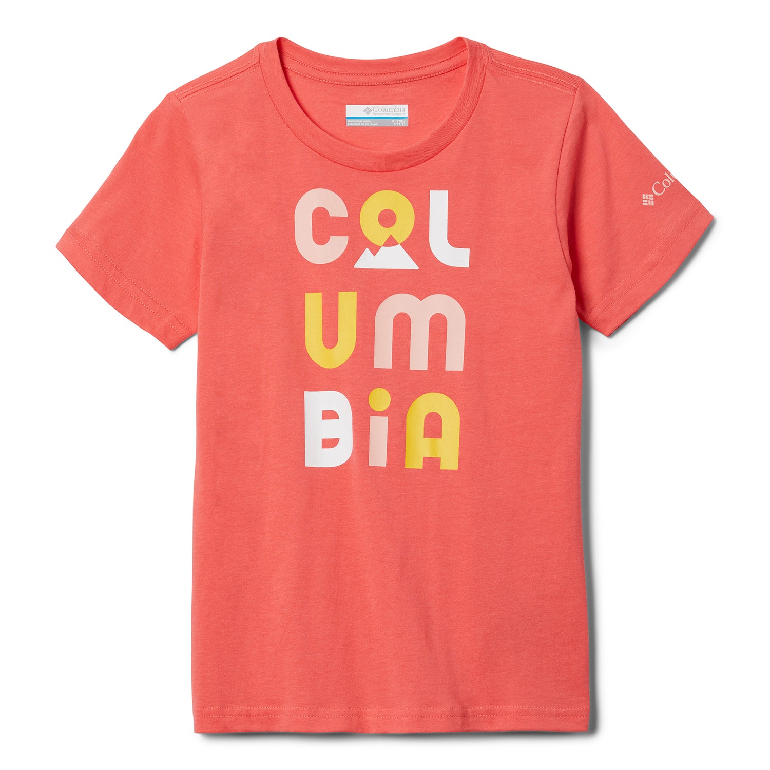 Polera Manga Corta Niña Beie Butte Grap Rosado Columbia