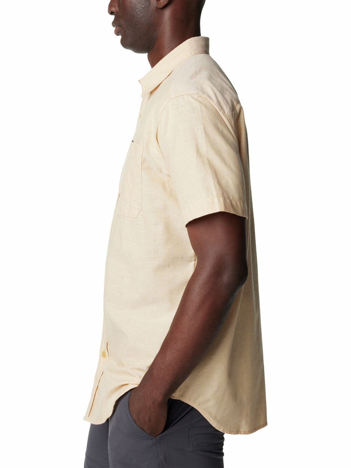 Camisa Manga Corta Hombre Rapid Rivers Novelty Amarillo Columbia