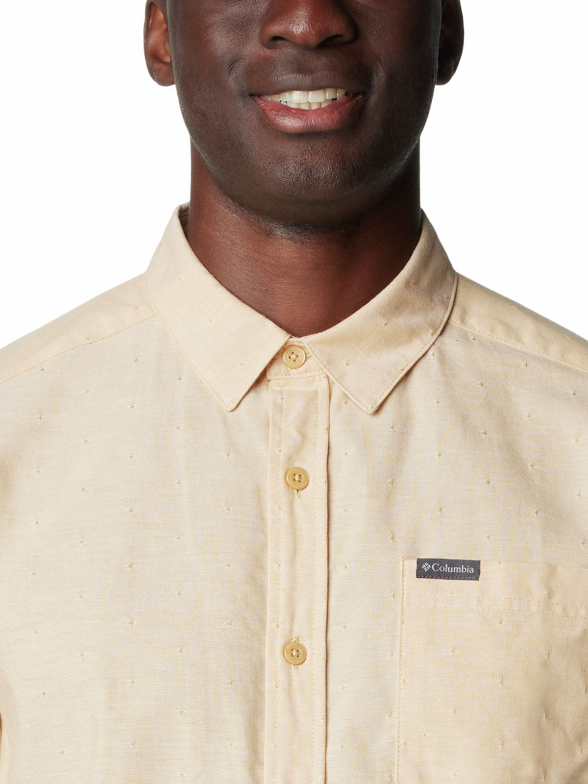 Camisa Manga Corta Hombre Rapid Rivers Novelty Amarillo Columbia