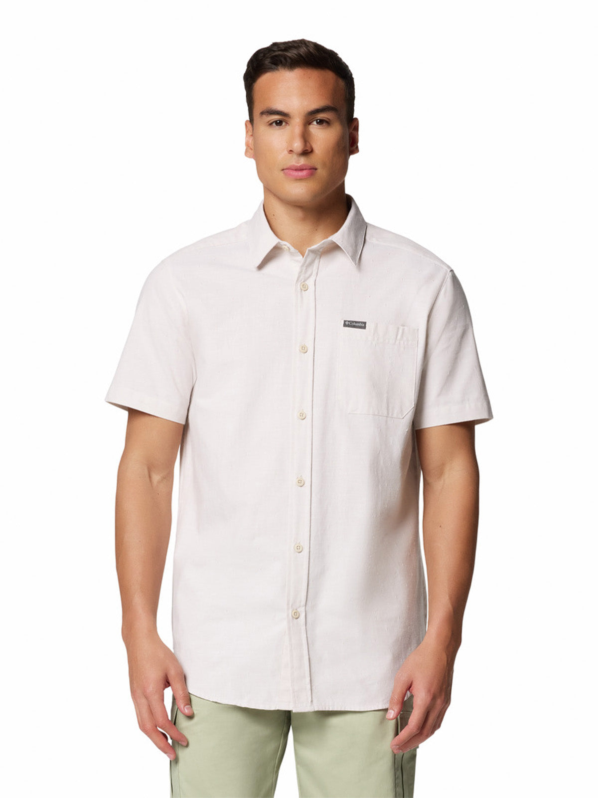 Camisa Manga Corta Hombre Rapid Rivers Novelty Gris Columbia